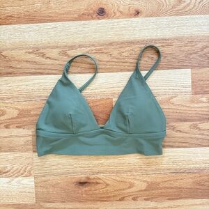 Aerie Longline Triangle Bikini Top Olive Green S